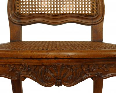 Set of 12 French Louis XV Walnut Side Chairs