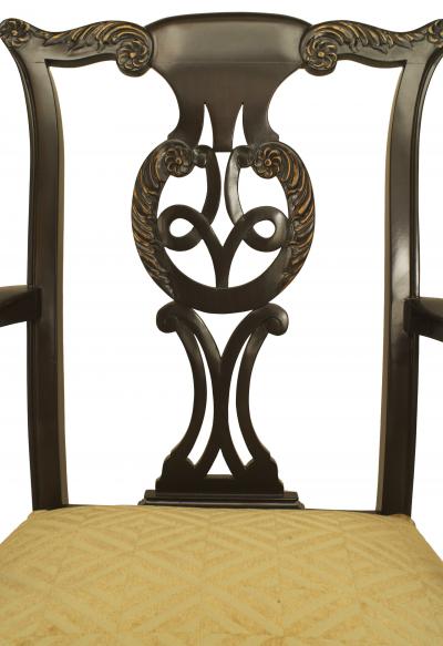 Set of 12 Irish George II Elm Wood Chenille Chairs