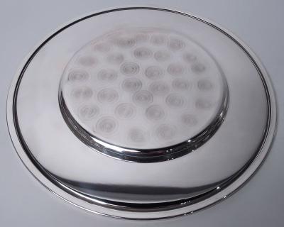 Set of 12 Italian Modern Silver 12 Inch Dinner Plates