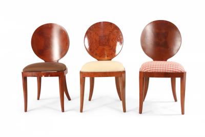 Set of 13 Mid Century Maple Veneer Oval Back Side Chairs