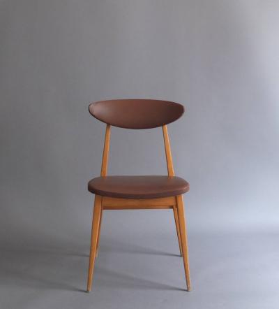 Set of 14 French 1950s Dining or Side Chairs