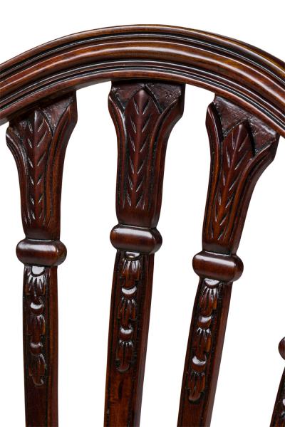 Set of 16 English Adam Style Open Back Side Chairs with Upholstered Cushion