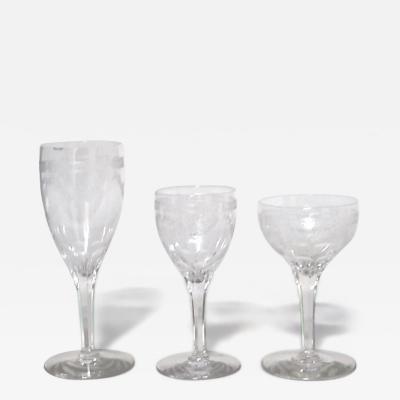 Set of 16 French Victorian Crystal Glass Set