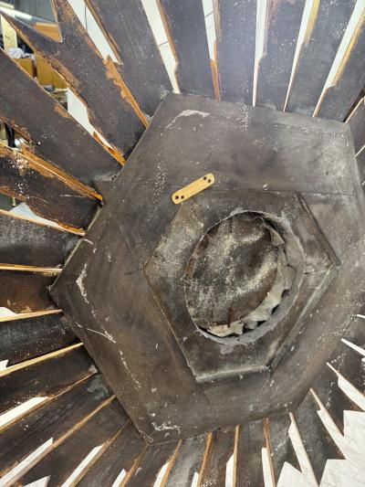 Set of 2 1970s Vintage Italian Sunburst Gilded Wall Mirror