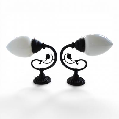 Set of 2 Art Nouveau Brass Wall Lights