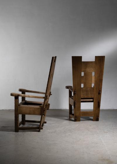 Set of 2 Arts Crafts dining chairs