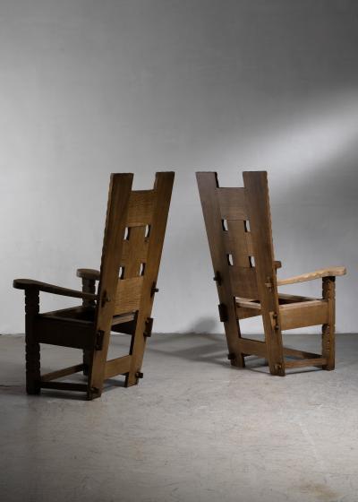 Set of 2 Arts Crafts dining chairs