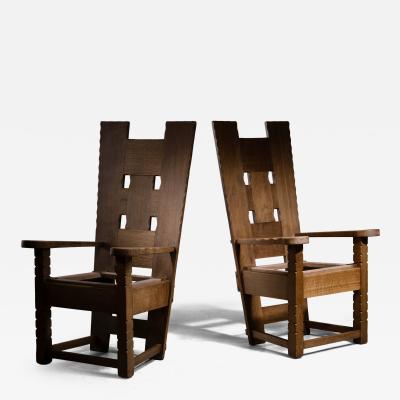 Set of 2 Arts Crafts dining chairs