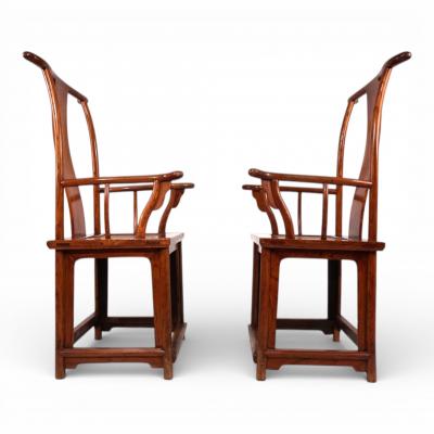 Set of 2 Chinese high backed armchairs in the style of the Ming Dynasty 1920