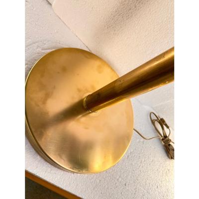 Set of 2 Contemporary Italian Fum Murano Glass Table Lamps W Unlaquered Brass