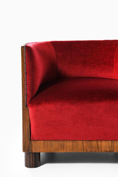 Set of 2 Easy Chairs in Fabric and Rosewood 1930s