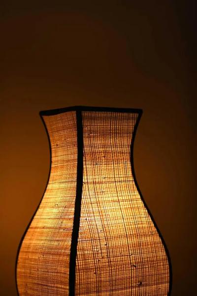 Set of 2 Molto Pagoda Straw Table Lamps small size edition 
