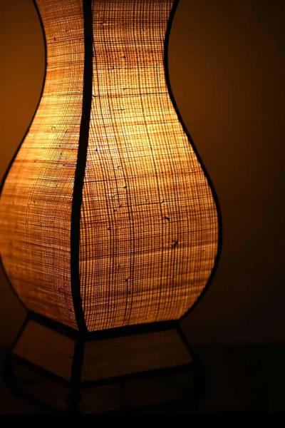 Set of 2 Molto Pagoda Straw Table Lamps small size edition 