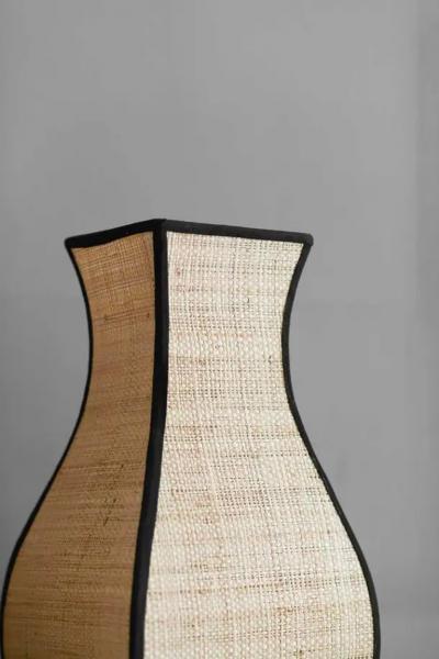 Set of 2 Molto Pagoda Straw Table Lamps small size edition 