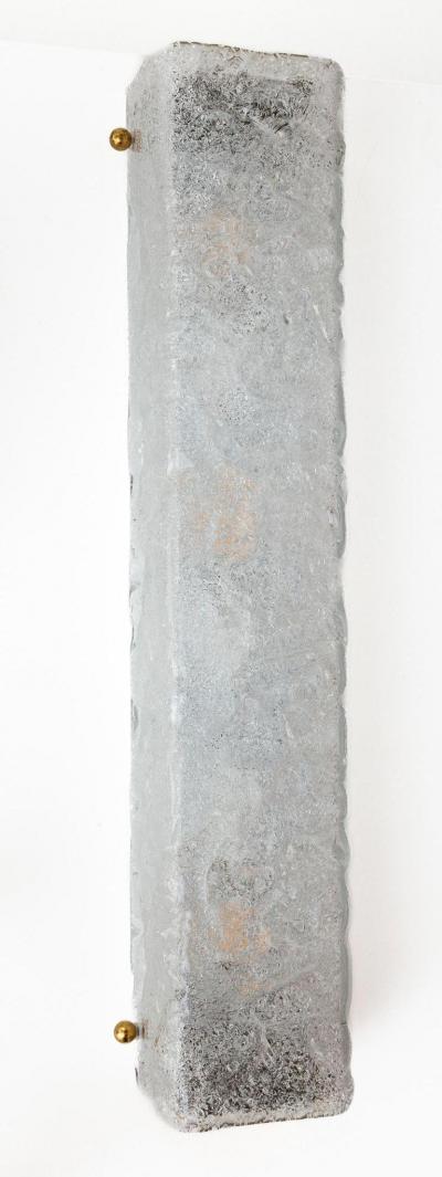 Set of 2 Murano Icy Glass Rectangular Wall Lights Contemporary