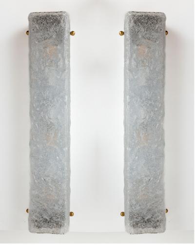 Set of 2 Murano Icy Glass Rectangular Wall Lights Contemporary