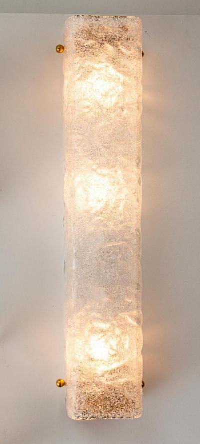 Set of 2 Murano Icy Glass Rectangular Wall Lights Contemporary