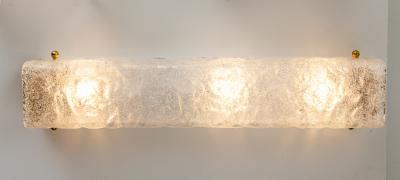 Set of 2 Murano Icy Glass Rectangular Wall Lights Contemporary