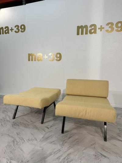 Set of 2 Panchetto Lounge Chairs Designed by Rito Valla for IPE Bologna 1960s