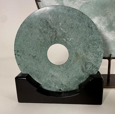 Set of 3 19th Century Chinese Jade Discs on Stands