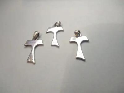 Set of 3 Abstract Sterling Silver T Design Pendants