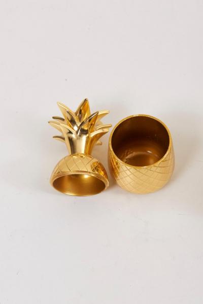 Set of 3 Brass Pineapple Ice Buckets or Candy Boxes