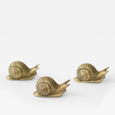 Set of 3 Bronze Snails France