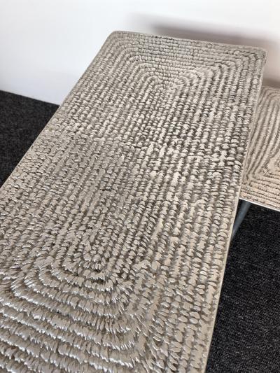 Set of 3 Cast Metal Coffee Side Tables Italy 1990s