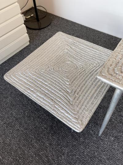 Set of 3 Cast Metal Coffee Side Tables Italy 1990s