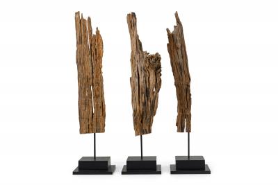 Set of 3 Contemporary American Abstract Driftwood Sculptures