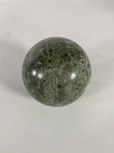 Set of 3 Contemporary American Green Marble Balls