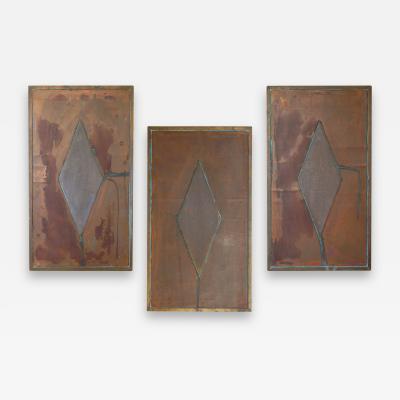 Set of 3 Decorative Copper and Brass Wall Panels