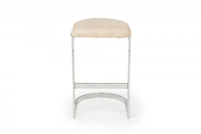 Set of 3 Dillingham Mid Century American Horseshoe Cantilevered Off White Meta