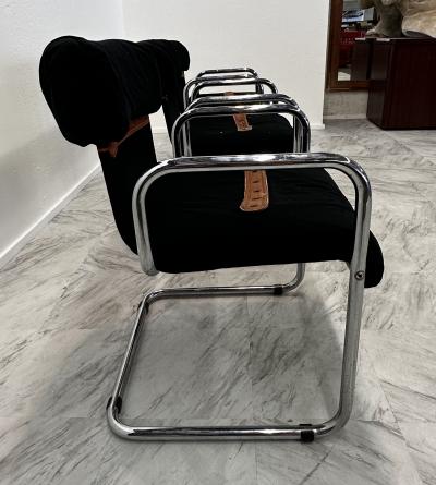 Set of 3 Dining Chairs By Guido Faleschini for Hermes 1980s