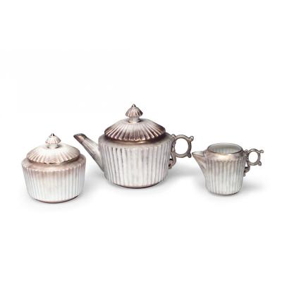 Set of 3 English Victorian Worcester Porcelain Tea Set