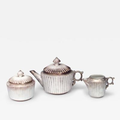 Set of 3 English Victorian Worcester Porcelain Tea Set