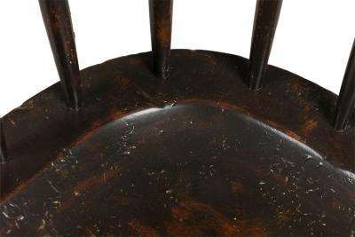 Set of 3 English Windsor Style Black Armchairs