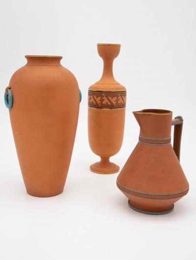 Set of 3 Etruscan Style Decorative Vases