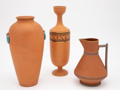 Set of 3 Etruscan Style Decorative Vases