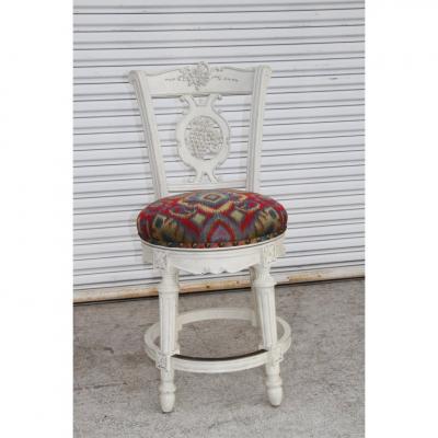 Set of 3 French Provincial Style Swivel Bar Stools