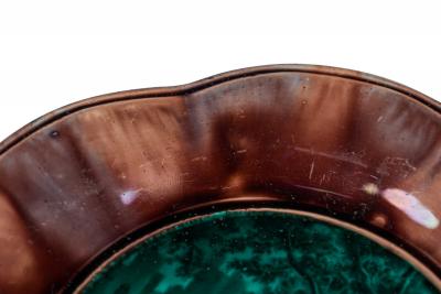 Set of 3 French Romantic Ceramic Majolica Hors doeuvre Dishes with Emerald Genr