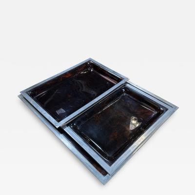 Set of 3 Italian Decorative Vintage Tray 1980s
