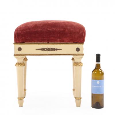 Set of 3 Italian Empire style Painted and Giltwood Stools C 1890 