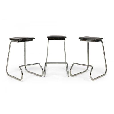 Set of 3 John Behringer for Stendig Mid Century American Prometheus Black Viny