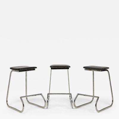 Set of 3 John Behringer for Stendig Mid Century American Prometheus Black Viny