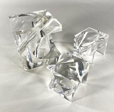 Set of 3 Lucite Table Sculptures