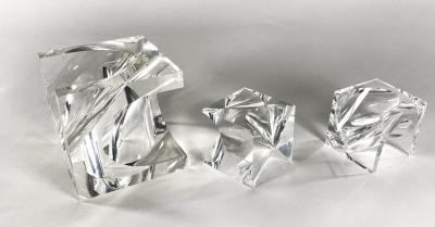 Set of 3 Lucite Table Sculptures