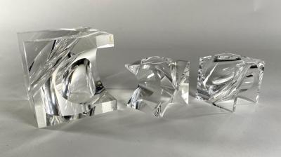 Set of 3 Lucite Table Sculptures
