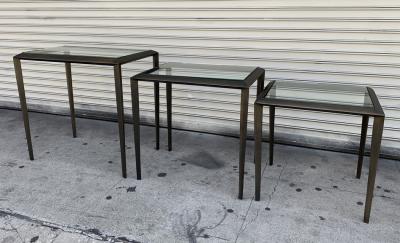 Set of 3 Nesting Tables in Antique Brass