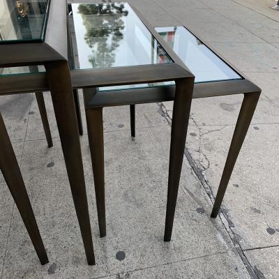 Set of 3 Nesting Tables in Antique Brass